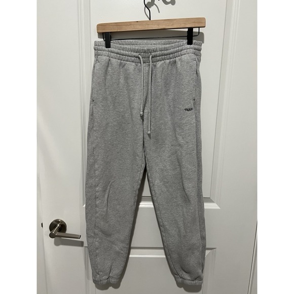 TNA Sweatfleece Cozy Fleece Sweatpants - Boyfriend Fit - Light Grey - Size Small - Picture 1 of 6